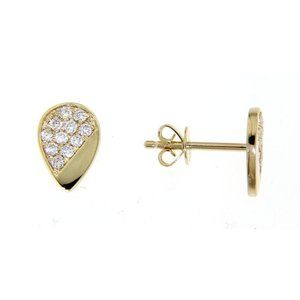Real Diamond Pear Style Dainty Stud Earrings